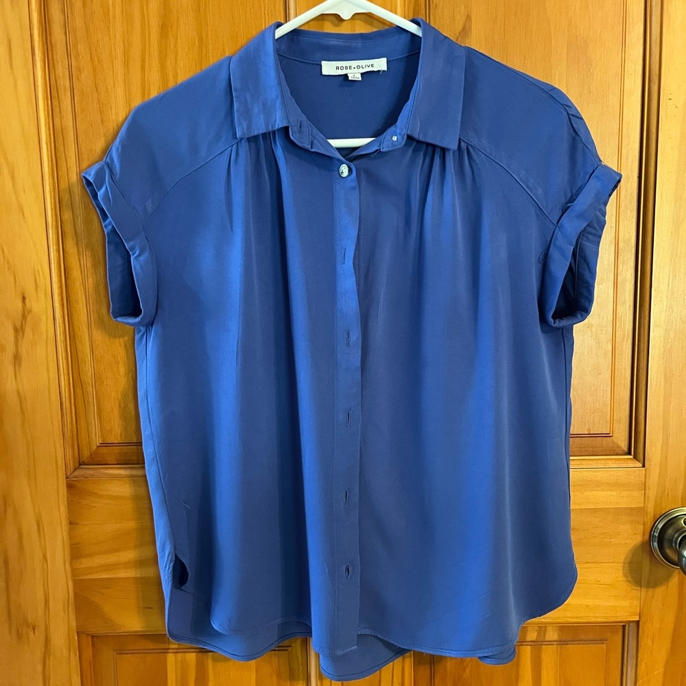 Rose & Olive Classic Blue Button Down Shirt
